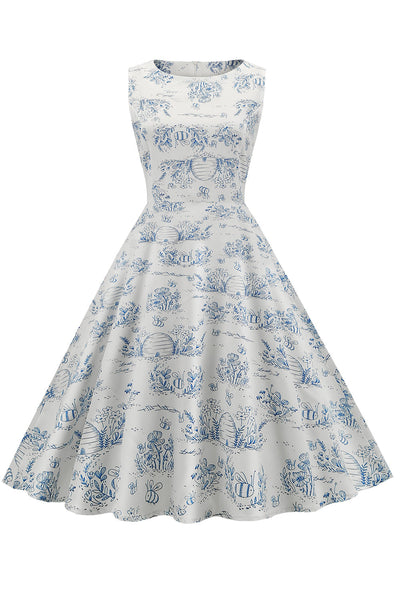 Vintage 1950-Es Évek Virágmintás Ruha