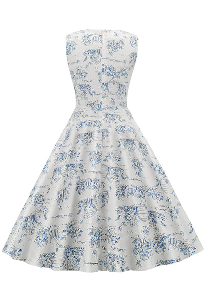 Vintage 1950-Es Évek Virágmintás Ruha