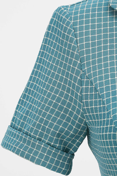 Vintage 1950-Es Évek Kockás Öves Ruha