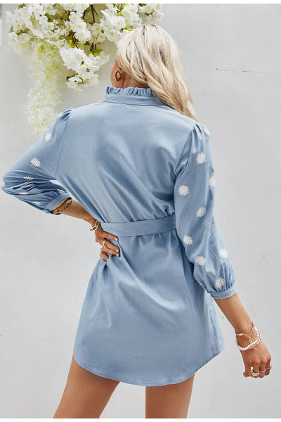 Világoskék Vintage Mini Ruha