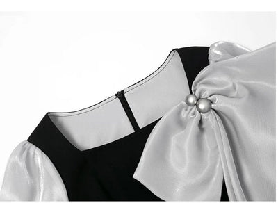 Vintage Vékony Fekete Ruha