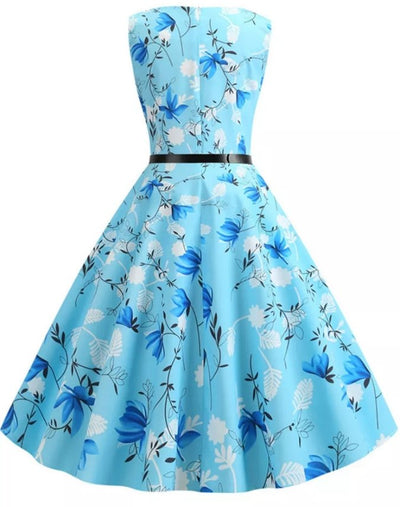 50-Es Évek Pin Up Dress Kék