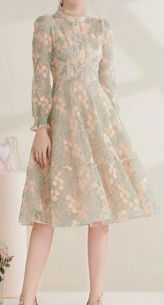 40-Es Évek Ruha Csipke Vintage Elegáns Szürke