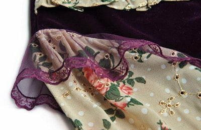 40-Es Évek Virágos Bársonyruha