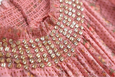 40-Es Évek Vintage Halvány Rózsaszín Ruha