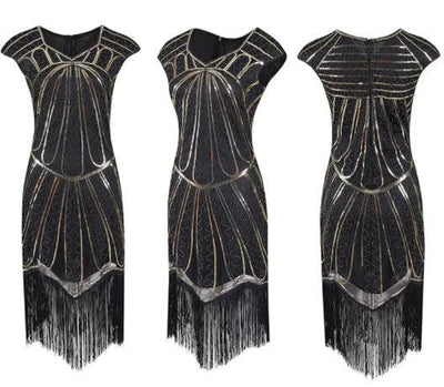 20-As Évek Charleston Dress Gold