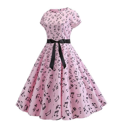 Tavaszi Vintage Rózsaszín Lobogó Ruha