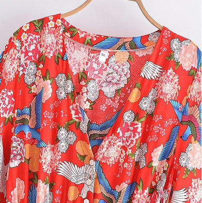 70-Es Évekbeli Fleurette Hosszú Ruha