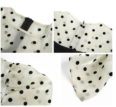 Vintage Pöttyös Midi Ruha