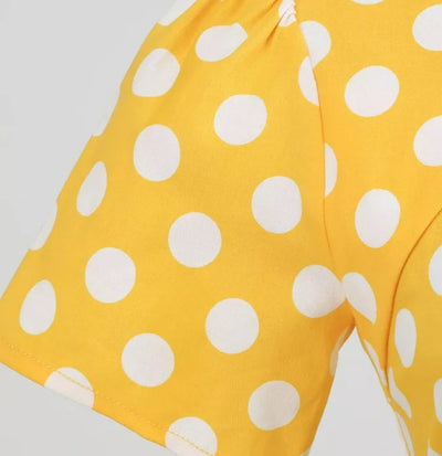 50-Es Évek Stílusú Ruha Vintage News Sárga