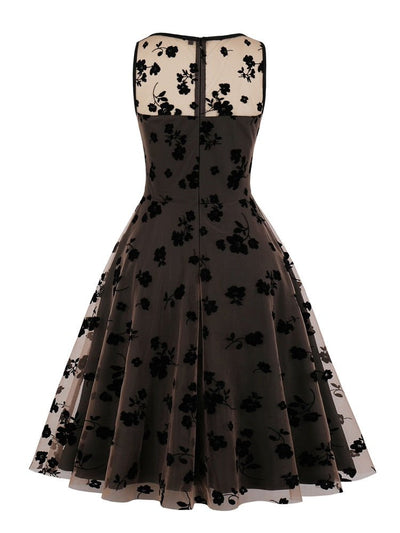 Vintage Stílusú Ruha, Nagy Méretű Barna