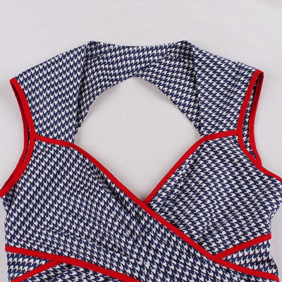 Kék Vintage Kötényes Ruha