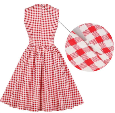 Vintage Gingham Ruha Zsebek