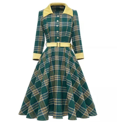 Vintage 3/4 Csíkos Ruha