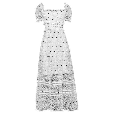 Vintage 40-Es Évek Fehér Pöttyös Ruha