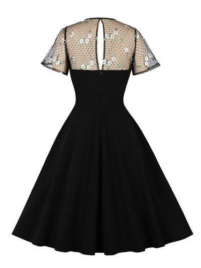 Vintage 50-Es Évek Nagy Méretű Fekete Ruha