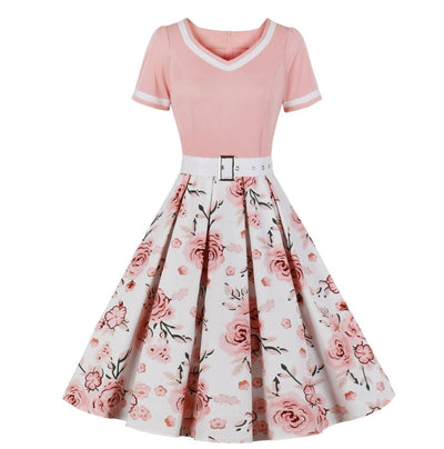 Vintage 50-Es Évek Molett Rózsaszín Ruha