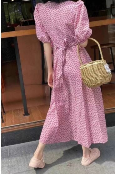 Vintage 1940-Es Évek Rózsaszín Ruha