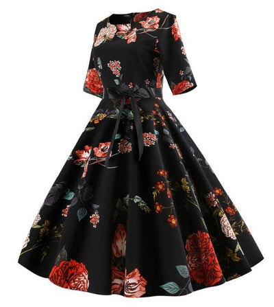 Vintage 50-Es Évek Virágos Ruha