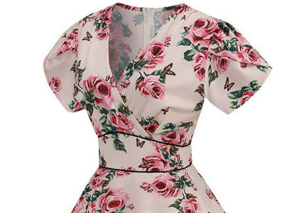 Vintage 60-As Évek Bézs Virágos Ruha