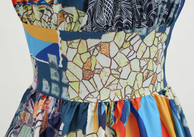 Vintage 60-As Évek Patchwork Ruha