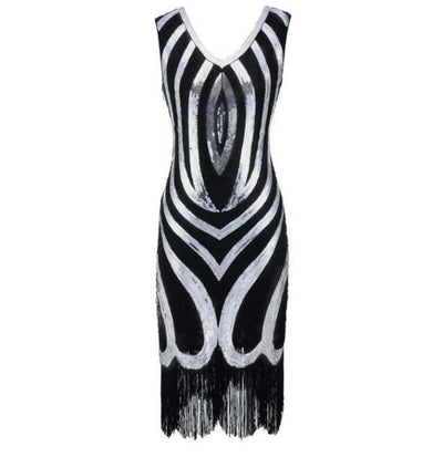 Vintage 20-As Évek Fekete Gyöngyös Ruha