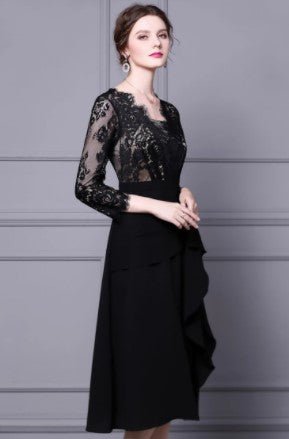 Vintage 40-Es Évek Tervezői Ruha Fekete