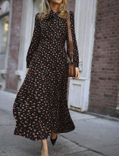 Vintage 40-Es Évek Flowy Fekete Ruha