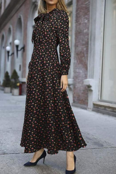 Vintage 40-Es Évek Flowy Fekete Ruha