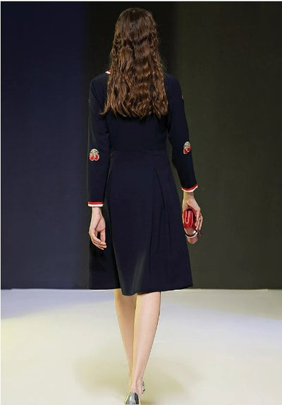 Vintage 40-Es Évek Sötétkék Estélyi Ruha