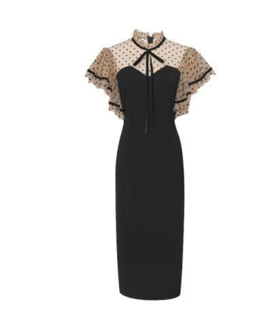 Vintage 40-Es Évek Fekete Magas Derekú Ruha