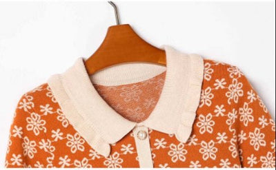 Vintage 40-Es Évek Old School Narancssárga Ruha