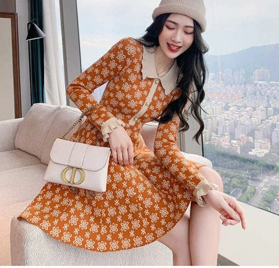 Vintage 40-Es Évek Old School Narancssárga Ruha