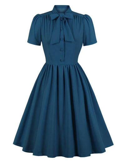 Preppy Vintage Dress Blue