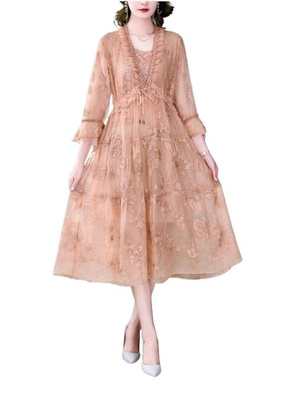 Vintage Virágos Hímzéses Ruha