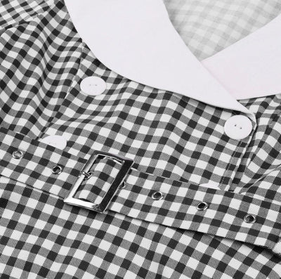 Vintage Fekete Kockás Ruha