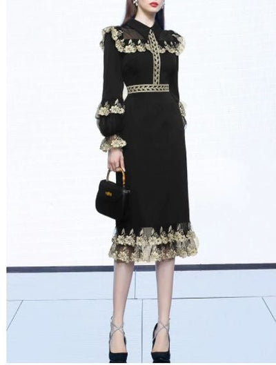 Vintage Fekete Peter Pan Galléros Ruha