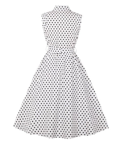 Vintage Fekete-Fehér Női Ruha