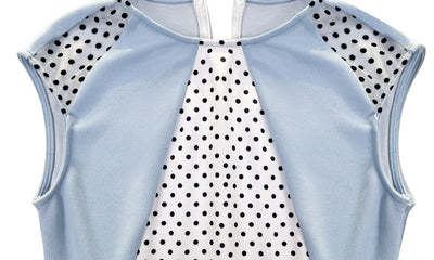 Női Vintage Ruha Kék Pöttyös