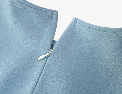 Női Vintage Ruha Kék Pöttyös