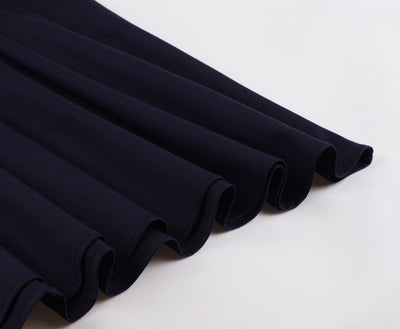 Vintage Molett Sötétkék V-Nyakú Ruha