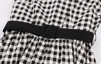 60-As Évek Gingham Kockás Ruha