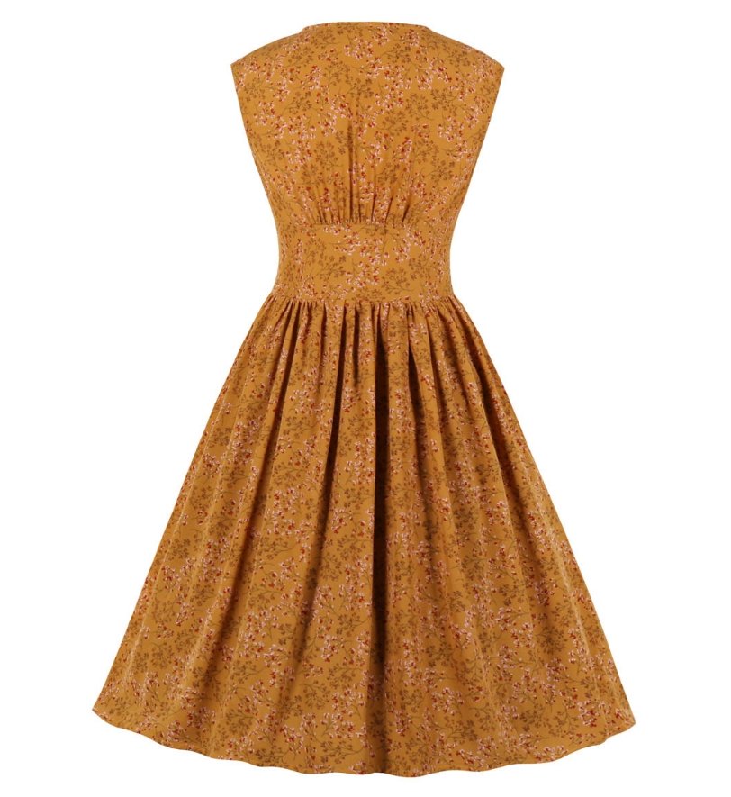 Sárgabarack Molett Vintage Ruha