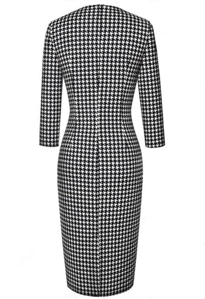 Vintage Téli Fekete-Fehér Ruha