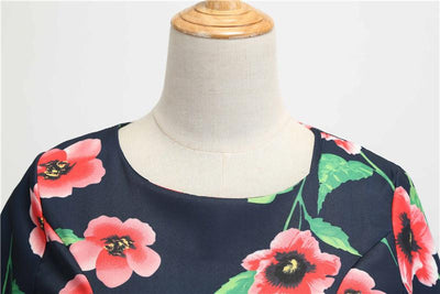 Vintage Fekete Téli Pipacsos Ruha