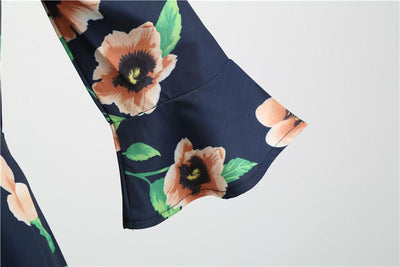 Vintage Fekete Virágos Téli Ruha