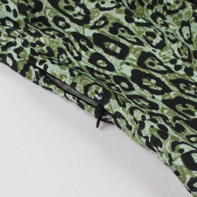 Vintage Zöld Leopárd Ruha