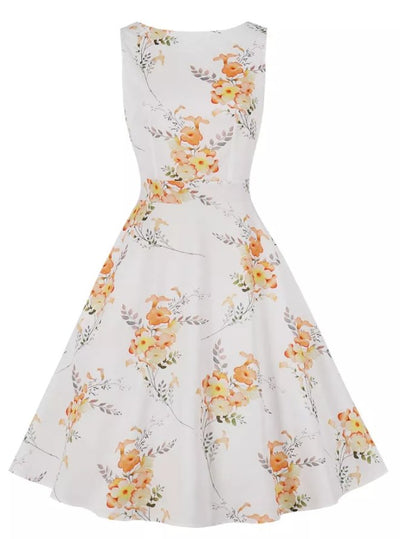 Vintage Hosszú 50-Es Évek Fehér Ruha