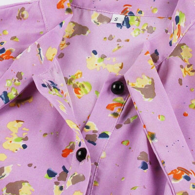 Levendula Rövid Ujjú Vintage Ruha