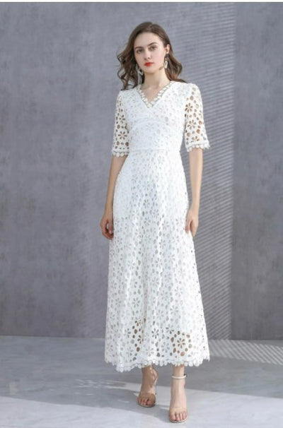 Vintage Fehér Őszi Esküvői Ruha